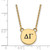 LogoArt Delta Gamma Necklace - Sterling Silver Gold-Tone Sorority Greek Letters Small Black Enamel Pendant 18 Inch - View 2
