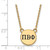 LogoArt Pi Beta Phi Necklace - Sterling Silver Gold-Tone Sorority Greek Letters Small Black Enamel Pendant 18 Inch - View 2