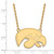 LogoArt University of Iowa Necklace - Sterling Silver Gold-Tone Hawk Large Pendant 18 Inch - View 2