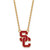 LogoArt University of Southern California Necklace - Sterling Silver Gold-Tone S-C Large Enameled Pendant 18 Inch