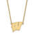 LogoArt University of Wisconsin Necklace - Sterling Silver Gold-Tone Letter W Large Pendant 18 Inch