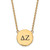 LogoArt Delta Zeta Necklace - Sterling Silver Gold-Tone Sorority Greek Letters Large Black Enamel Pendant 18 Inch