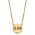 LogoArt Pi Beta Phi Necklace - Sterling Silver Gold-Tone Sorority Greek Letters Large Black Enamel Pendant 18 Inch