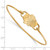Sterling Silver Gold-Tone NHL LogoArt Chicago Blackhawks Small Center 7 Inch Wire Bangle - View 2
