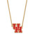 LogoArt University of Houston Necklace - Sterling Silver Gold-Tone U-H Large Enameled Pendant 18 Inch