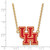 LogoArt University of Houston Necklace - Sterling Silver Gold-Tone U-H Large Enameled Pendant 18 Inch - View 2