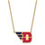 LogoArt University of Dayton Necklace - Sterling Silver Gold-Tone Large Enameled Pendant 18 Inch