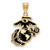 LogoArt U.S. Marine Corps Pendant - Gold-Tone Sterling Silver Large Epoxied