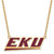 LogoArt Eastern Kentucky University Necklace - Sterling Silver Gold-Tone E-K-U Large Enameled Pendant 18 Inch