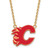 LogoArt Calgary Flames Necklace - Sterling Silver Gold-Tone Letter C Large Enameled Pendant 18 Inch