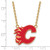 LogoArt Calgary Flames Necklace - Sterling Silver Gold-Tone Letter C Large Enameled Pendant 18 Inch - View 2