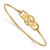 LogoArt Buffalo Sabres Bracelet - Sterling Silver Gold-Tone Small Center 7 Inch Wire Bangle