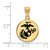 LogoArt U.S. Marine Corps Pendant - Gold-Tone Sterling Silver Medium Epoxied Disc - View 2