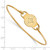 LogoArt Winnipeg Jets Bracelet - Sterling Silver Gold-Tone Small Center 7 Inch Wire Bangle - View 2