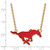 LogoArt Southern Methodist University Necklace - Sterling Silver Gold-Tone Mustang Large Enameled Pendant 18 Inch - View 2