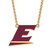 LogoArt Eastern Kentucky University Necklace - Sterling Silver Gold-Tone Letter E Large Enameled Pendant 18 Inch