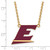 LogoArt Eastern Kentucky University Necklace - Sterling Silver Gold-Tone Letter E Large Enameled Pendant 18 Inch - View 2