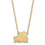 LogoArt Texas Christian University Necklace - Sterling Silver Gold-Tone Horned Frog Large Pendant 18 Inch