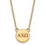 LogoArt Alpha Chi Omega Necklace - Sterling Silver Gold-Tone Sorority Greek Letters Small Color Enamel Pendant 18 Inch - GP027ACO-18
