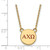 LogoArt Alpha Chi Omega Necklace - Sterling Silver Gold-Tone Sorority Greek Letters Small Color Enamel Pendant 18 Inch - GP027ACO-18 - View 2