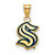 Sterling Silver Gold-Tone NHL LogoArt Seattle Kraken Enamel Pendant