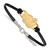 LogoArt Old Dominion University Bracelet - Sterling Silver Gold-Tone Small Center Black Leather 7 Inch with Extender