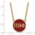 LogoArt Pi Beta Phi Necklace - Sterling Silver Gold-Tone Sorority Greek Letters Large Color Enamel Pendant 18 Inch - GP030PBP-18 - View 2