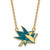 LogoArt San Jose Sharks Necklace - Sterling Silver Gold-Tone Large Enameled Pendant 18 Inch