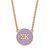 LogoArt Sigma Kappa Necklace - Sterling Silver Gold-Tone Sorority Greek Letters Large Color Enamel Pendant 18 Inch - GP030SKP-18
