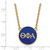 LogoArt Theta Phi Alpha Necklace - Sterling Silver Gold-Tone Sorority Greek Letters Large Color Enamel Pendant 18 Inch - GP030TPA-18 - View 2