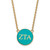 LogoArt Zeta Tau Alpha Necklace - Sterling Silver Gold-Tone Sorority Greek Letters Large Color Enamel Pendant 18 Inch - GP030ZTA-18