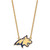 LogoArt Montana State University Necklace - Sterling Silver Gold-Tone Bobcat Large Enameled Pendant 18 Inch