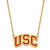LogoArt University of Southern California Necklace - Sterling Silver Gold-Tone U-S-C Large Enameled Pendant 18 Inch