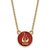 LogoArt Alpha Chi Omega Necklace - Sterling Silver Gold-Tone Sorority Symbol Small Color Enamel Pendant 18 Inch - GP042ACO-18