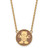 LogoArt Sigma Delta Tau Necklace - Sterling Silver Gold-Tone Sorority Symbol Large Color Enamel Pendant 18 Inch - GP043SDT-18