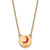 LogoArt Gamma Phi Beta Necklace - Sterling Silver Gold-Tone Sorority Symbol Small Color Enamel Pendant 18 Inch - GP044GPB-18