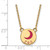 LogoArt Gamma Phi Beta Necklace - Sterling Silver Gold-Tone Sorority Symbol Small Color Enamel Pendant 18 Inch - GP044GPB-18 - View 2