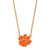 LogoArt Clemson University Necklace - Sterling Silver Gold-Tone Tiger Paw Large Enameled Pendant 18 Inch