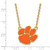 LogoArt Clemson University Necklace - Sterling Silver Gold-Tone Tiger Paw Large Enameled Pendant 18 Inch - View 2