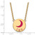 LogoArt Gamma Phi Beta Necklace - Sterling Silver Gold-Tone Sorority Symbol Large Color Enamel Pendant 18 Inch - GP045GPB-18 - View 2
