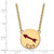LogoArt Pi Beta Phi Necklace - Sterling Silver Gold-Tone Sorority Symbol Large Color Enamel Pendant 18 Inch - GP045PBP-18 - View 2