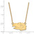 LogoArt University of Kansas Necklace - Sterling Silver Gold-Tone Jayhawk Small Pendant 18 Inch, 20 mm Wide - View 2