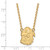 LogoArt University of Georgia Necklace - Sterling Silver Gold-Tone Bulldog Large Pendant 18 Inch, 15 mm Wide - View 2