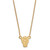 LogoArt North Carolina State University Necklace - Sterling Silver Gold-Tone Wolf Small Pendant 18 Inch