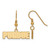 LogoArt Purdue University French Wire Earrings - Sterling Silver Gold-Tone Block Type Extra Small Dangle Wire, 26 mm