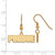 LogoArt Purdue University French Wire Earrings - Sterling Silver Gold-Tone Block Type Extra Small Dangle Wire, 26 mm - View 2