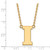 LogoArt University of Iowa Necklace - Sterling Silver Gold-Tone Letter I Large Pendant 18 Inch - View 2