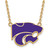 LogoArt Kansas State University Necklace - Sterling Silver Gold-Tone Wildcat Large Enameled Pendant 18 Inch