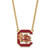 LogoArt University of South Carolina Necklace - Sterling Silver Gold-Tone Large Enameled Pendant 18 Inch