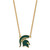 LogoArt Michigan State University Necklace - Sterling Silver Gold-Tone Spartan Large Enameled Pendant 18 Inch